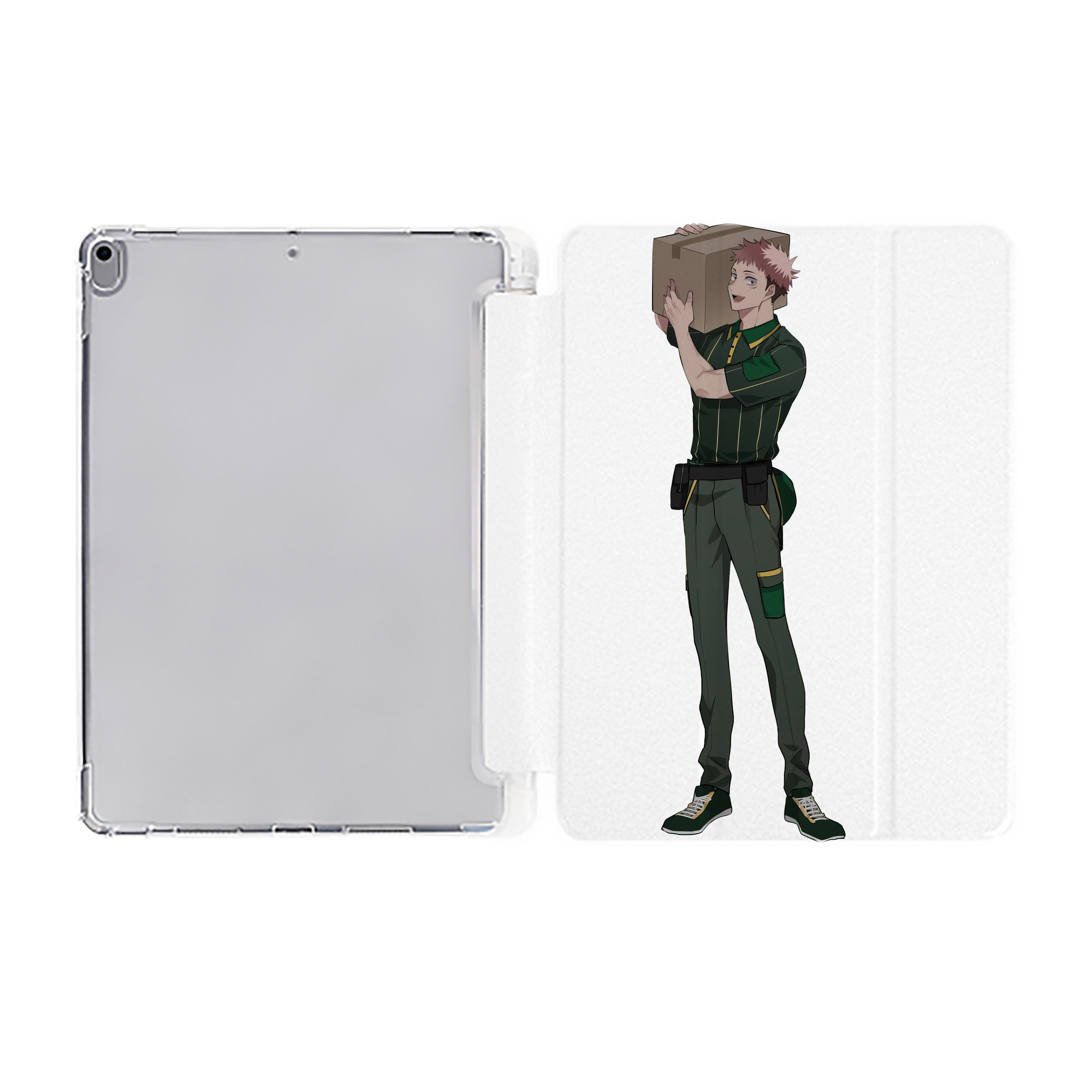 （画像用） 呪術廻戦 Jujutsu Kaisen IPad ケース ペン収納付き 三つ折りスタンド PUレザー×シリコン 対応機種9.5/10.5/10.9インチ
